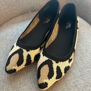 MIA Black and Tan Animal Print Flats